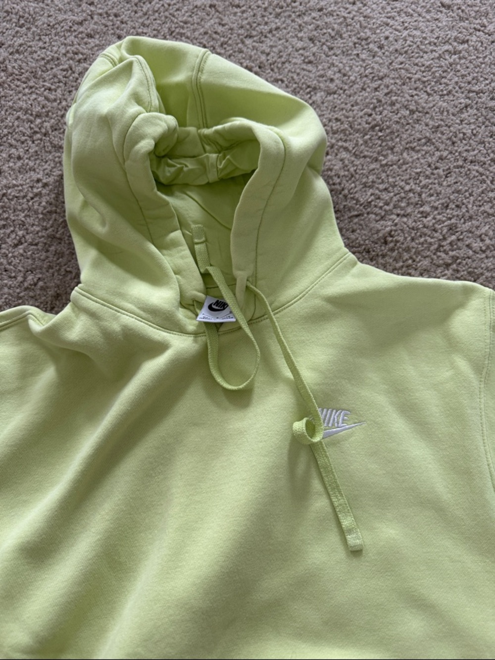 Nike Lime Green Hoodie with White Logo